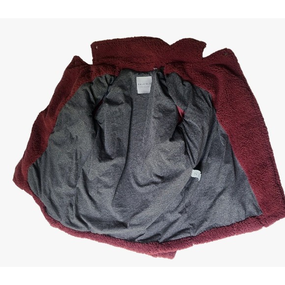 Bagatelle Collection Faux Fur Jacket Womens S Burgundy/Plum Zip Pocket Soft - Picture 5 of 10
